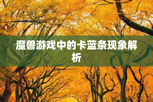 魔兽游戏中的卡蓝条现象解析