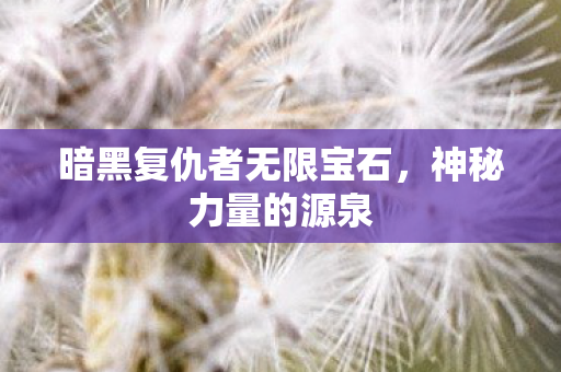 暗黑复仇者无限宝石，神秘力量的源泉