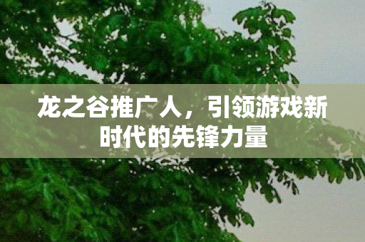 龙之谷推广人，引领游戏新时代的先锋力量