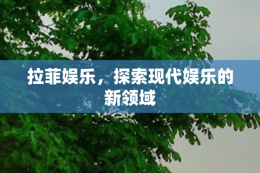 拉菲娱乐，探索现代娱乐的新领域