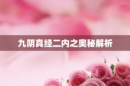 九阴真经二内之奥秘解析
