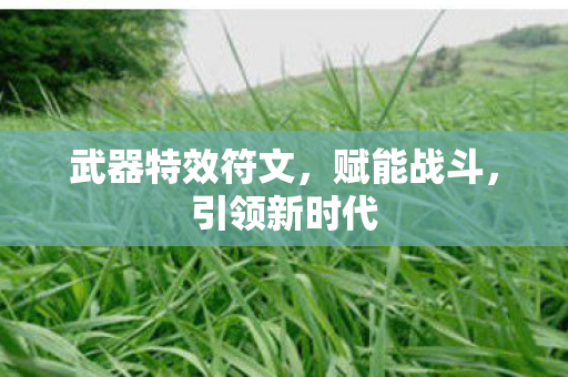 武器特效符文，赋能战斗，引领新时代