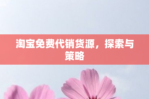 淘宝免费代销货源，探索与策略