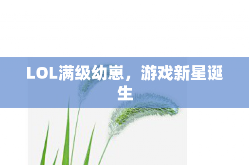 LOL满级幼崽，游戏新星诞生