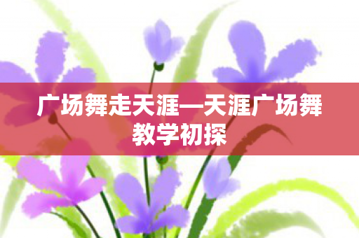 广场舞走天涯—天涯广场舞教学初探