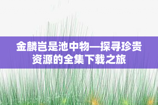 金麟岂是池中物—探寻珍贵资源的全集下载之旅