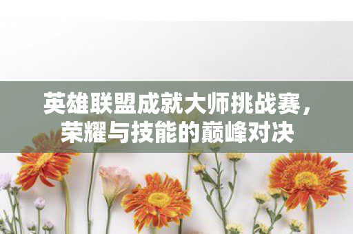 英雄联盟成就大师挑战赛，荣耀与技能的巅峰对决