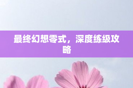 最终幻想零式，深度练级攻略