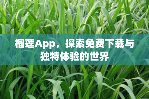 榴莲App，探索免费下载与独特体验的世界