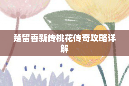 楚留香新传桃花传奇攻略详解