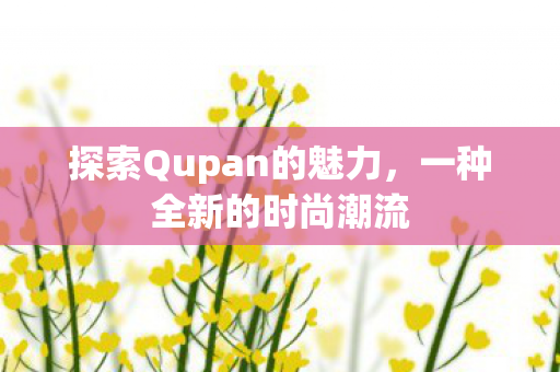 探索Qupan的魅力，一种全新的时尚潮流