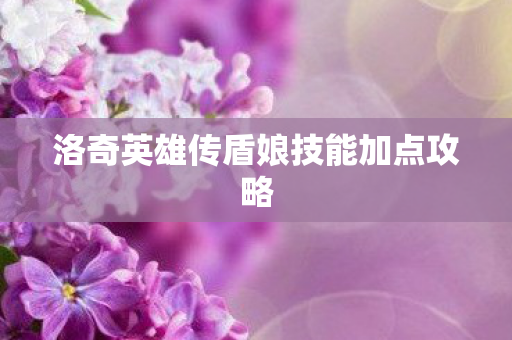 洛奇英雄传盾娘技能加点攻略