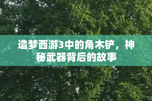 造梦西游3中的角木铲，神秘武器背后的故事