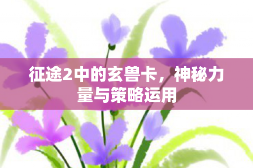 征途2中的玄兽卡，神秘力量与策略运用
