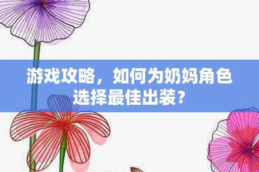 游戏攻略，如何为奶妈角色选择最佳出装？