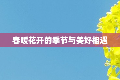 春暖花开的季节与美好相遇 春暖花开的季节与美好相遇