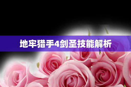 地牢猎手4剑圣技能解析