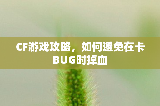 CF游戏攻略，如何避免在卡BUG时掉血