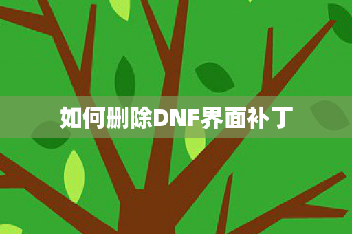 如何删除DNF界面补丁