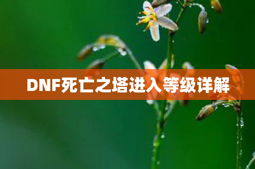 DNF死亡之塔进入等级详解