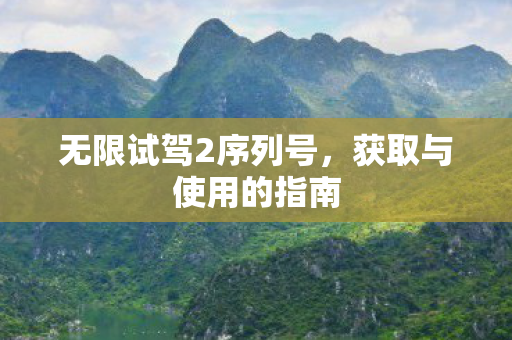 无限试驾2序列号，获取与使用的指南