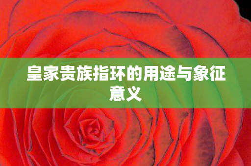 皇家贵族指环的用途与象征意义