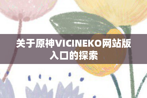关于原神VICINEKO网站版入口的探索