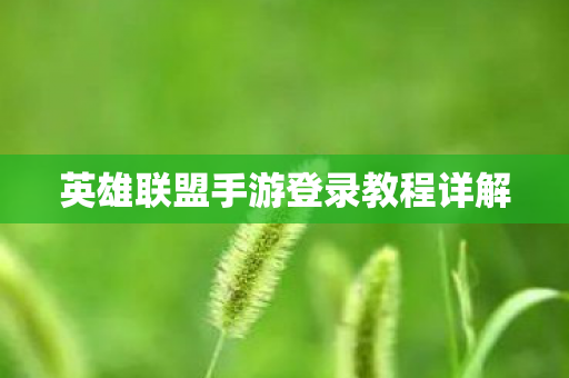 英雄联盟手游登录教程详解