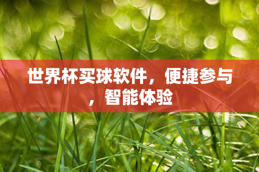世界杯买球软件，便捷参与，智能体验