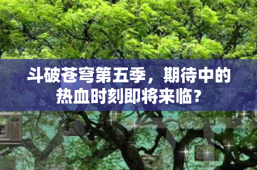 斗破苍穹第五季，期待中的热血时刻即将来临？