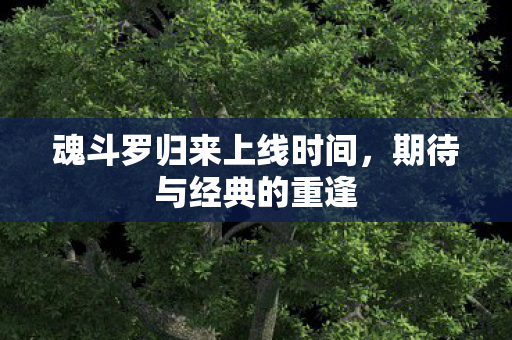 魂斗罗归来上线时间，期待与经典的重逢