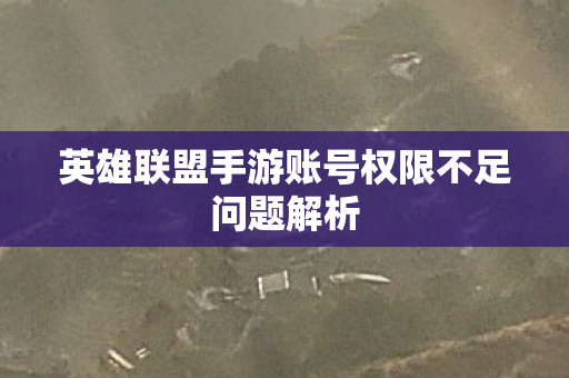 英雄联盟手游账号权限不足问题解析