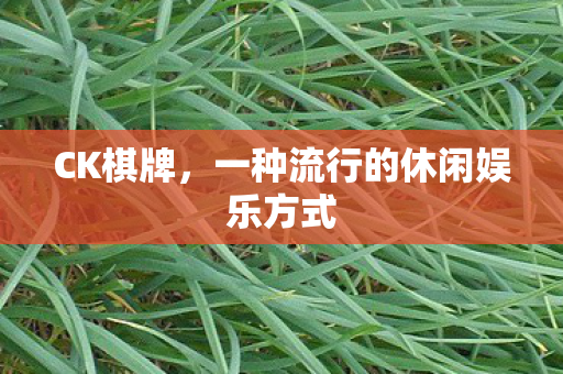 CK棋牌，一种流行的休闲娱乐方式