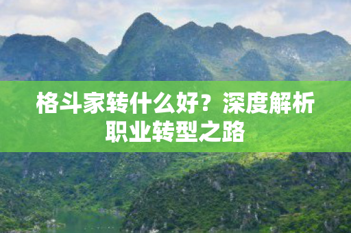 格斗家转什么好？深度解析职业转型之路
