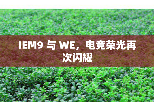 IEM9 与 WE，电竞荣光再次闪耀