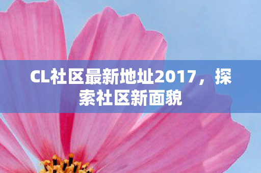 CL社区最新地址2017，探索社区新面貌