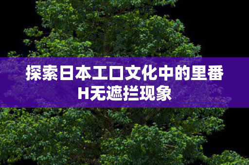 探索日本工口文化中的里番H无遮拦现象