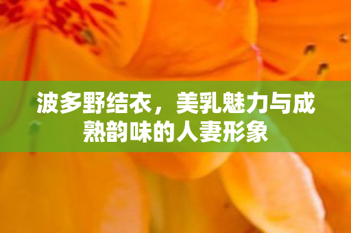 波多野结衣,美乳魅力与成熟韵味的人妻形象 波多野结衣,美乳魅力与成熟韵味的人妻形象