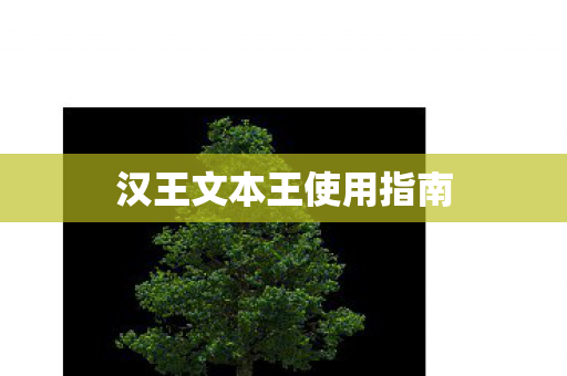 汉王文本王使用指南