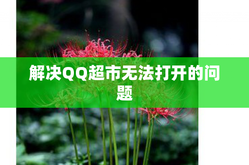 解决QQ超市无法打开的问题