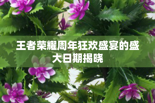 王者荣耀周年狂欢盛宴的盛大日期揭晓