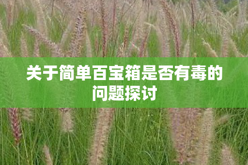 关于简单百宝箱是否有毒的问题探讨