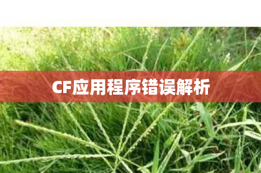 CF应用程序错误解析