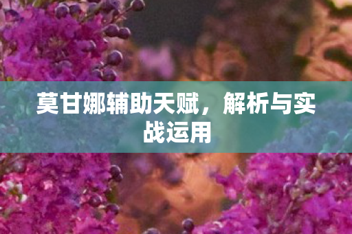 莫甘娜辅助天赋，解析与实战运用