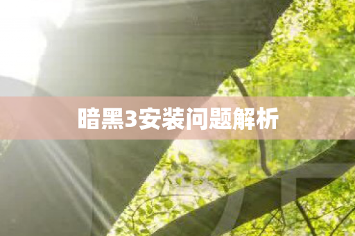 暗黑3安装问题解析