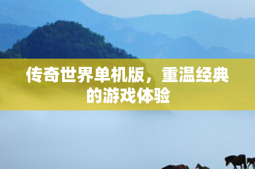 传奇世界单机版，重温经典的游戏体验