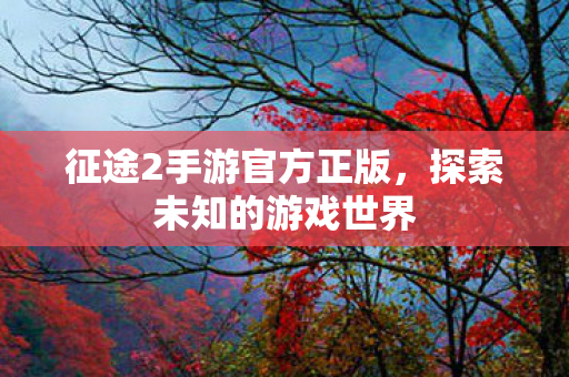 征途2手游官方正版，探索未知的游戏世界