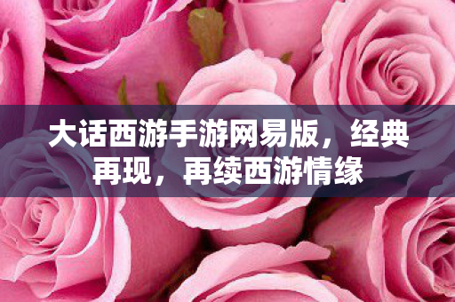 大话西游手游网易版，经典再现，再续西游情缘