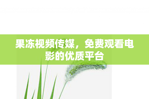 果冻视频传媒，免费观看电影的优质平台