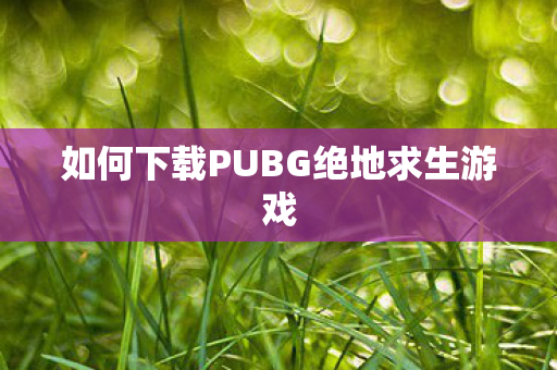如何下载PUBG绝地求生游戏 如何下载PUBG绝地求生游戏